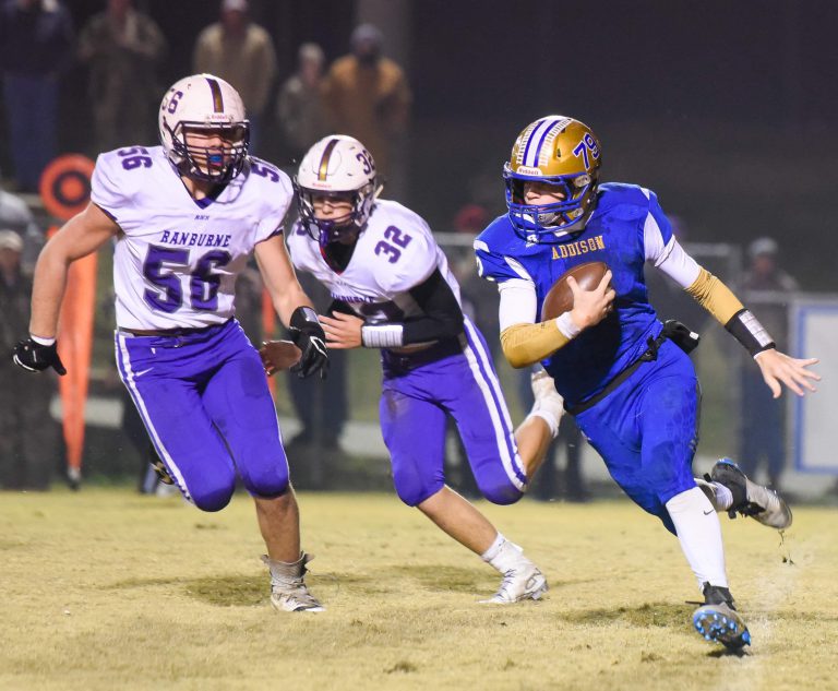 PREP FOOTBALL PLAYOFFS: Addison rolls past Ranburne, 26-15, to advance ...