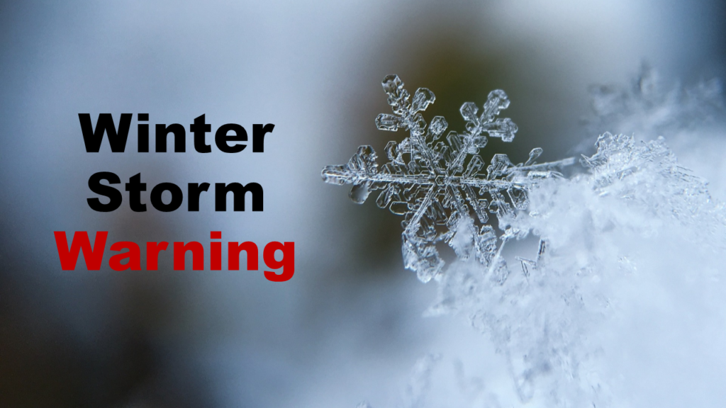 UPDATE: Winter Storm Warning Now In Effect Tuesday From Midnight To ...